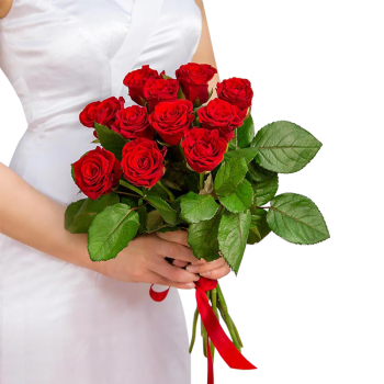 Букет з 11 червоних троянд. annetflowers.com.ua. Купити червоні троянди з доставкою додому