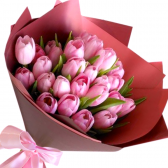 Букет рожевих тюльпанів "Інгрід"